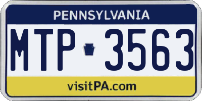 PA license plate MTP3563