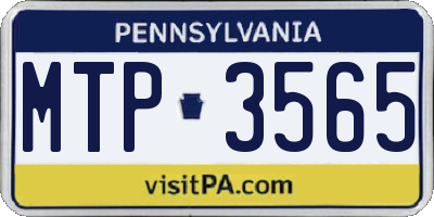 PA license plate MTP3565