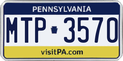 PA license plate MTP3570