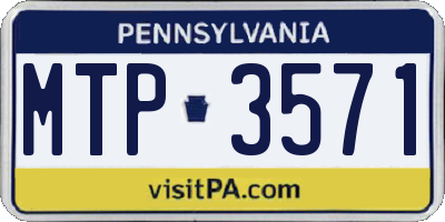 PA license plate MTP3571