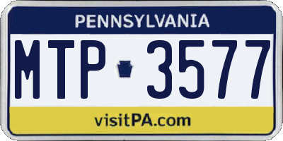 PA license plate MTP3577