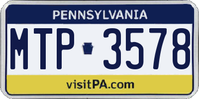 PA license plate MTP3578
