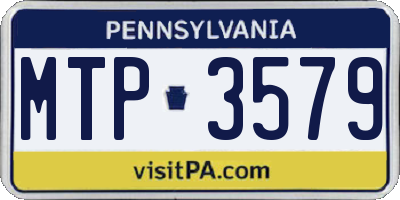 PA license plate MTP3579