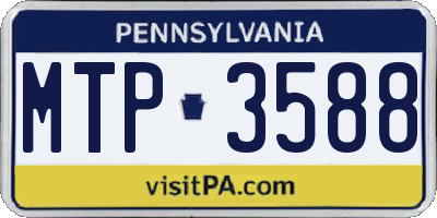 PA license plate MTP3588