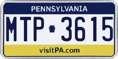 PA license plate MTP3615