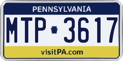 PA license plate MTP3617