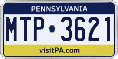 PA license plate MTP3621