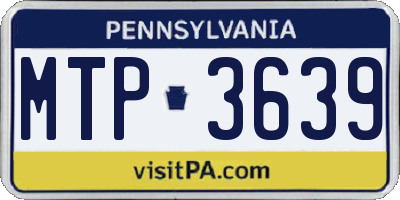 PA license plate MTP3639
