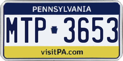 PA license plate MTP3653
