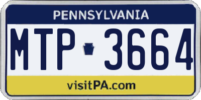 PA license plate MTP3664