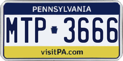 PA license plate MTP3666