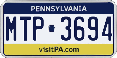 PA license plate MTP3694