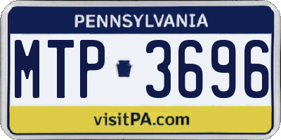 PA license plate MTP3696