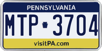 PA license plate MTP3704