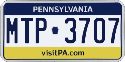PA license plate MTP3707