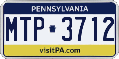 PA license plate MTP3712