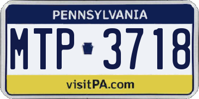 PA license plate MTP3718