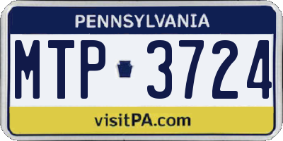 PA license plate MTP3724
