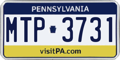 PA license plate MTP3731