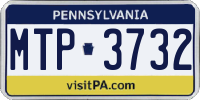 PA license plate MTP3732