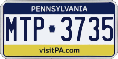 PA license plate MTP3735