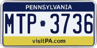 PA license plate MTP3736