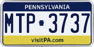 PA license plate MTP3737