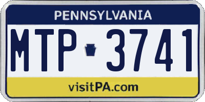 PA license plate MTP3741