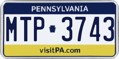 PA license plate MTP3743