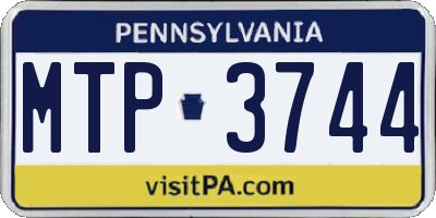 PA license plate MTP3744