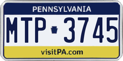 PA license plate MTP3745