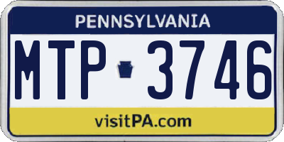 PA license plate MTP3746