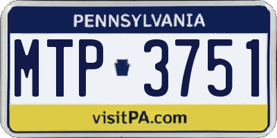 PA license plate MTP3751