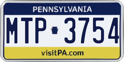 PA license plate MTP3754