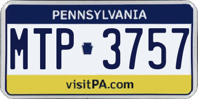PA license plate MTP3757