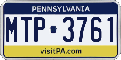 PA license plate MTP3761