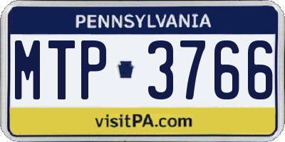 PA license plate MTP3766