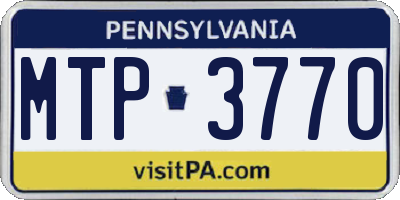PA license plate MTP3770