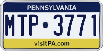 PA license plate MTP3771