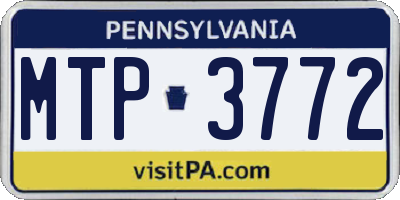 PA license plate MTP3772