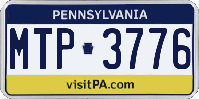 PA license plate MTP3776