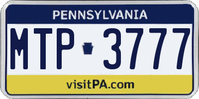 PA license plate MTP3777