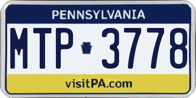 PA license plate MTP3778