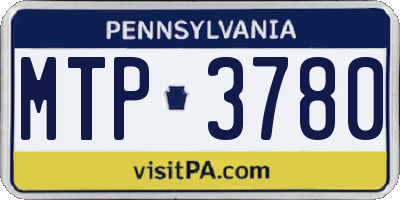 PA license plate MTP3780
