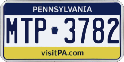 PA license plate MTP3782