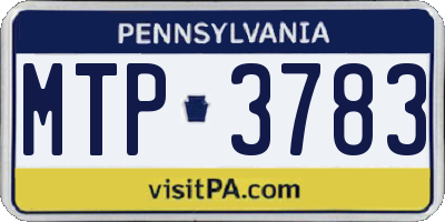 PA license plate MTP3783