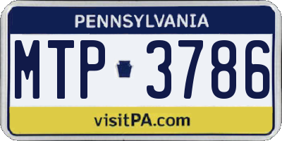 PA license plate MTP3786