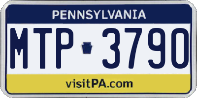 PA license plate MTP3790
