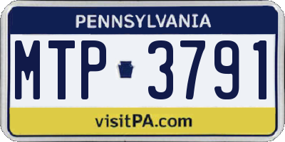 PA license plate MTP3791
