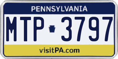 PA license plate MTP3797